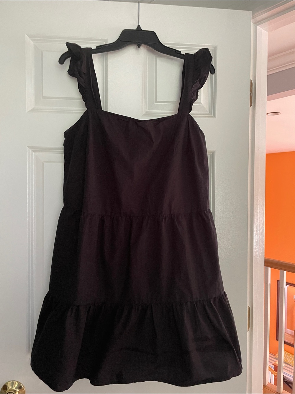 Women’s Dark Tiered Sundress with Ruffle Straps